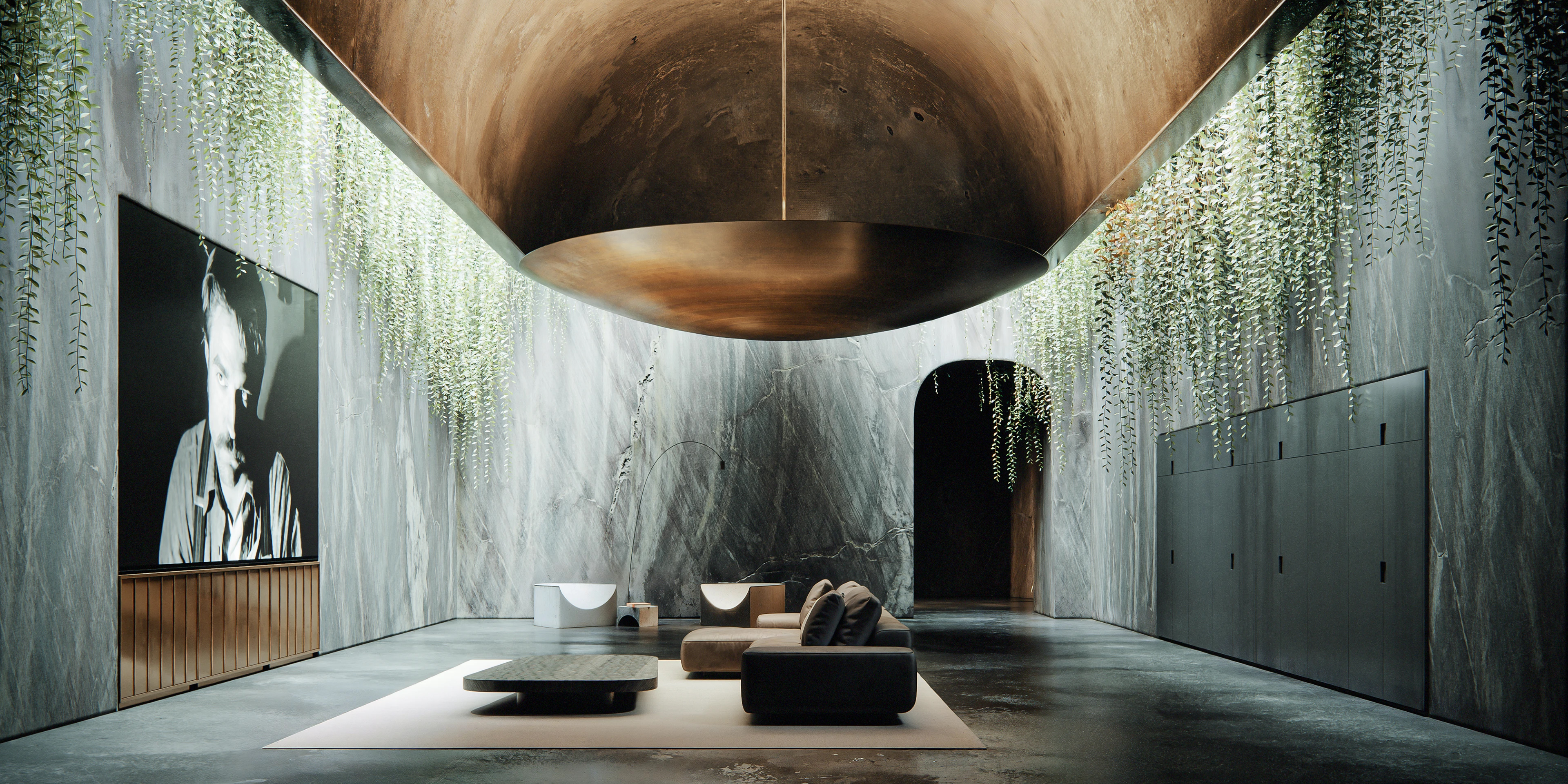 Stone abode — interior architectural visualization